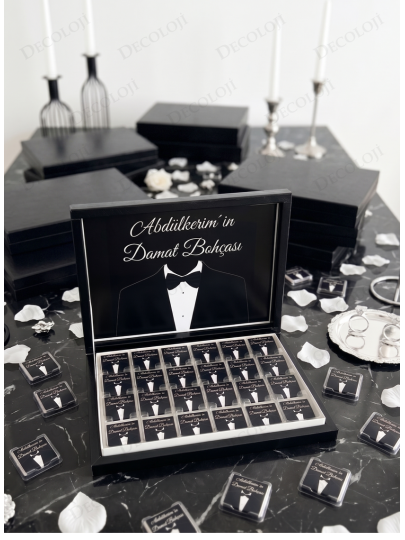 Söz, Nişan & Nikah - Damat Bohçası Çikolatası: Siyah Etiket