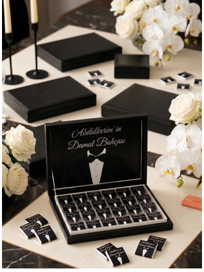 Söz, Nişan & Nikah - Damat Bohçası Çikolatası: Siyah Etiket