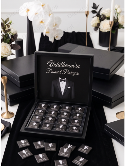 Söz, Nişan & Nikah - Damat Bohçası Çikolatası: Siyah Etiket