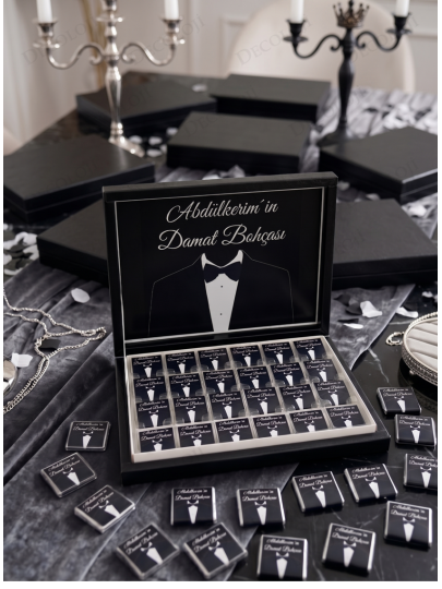 Söz, Nişan & Nikah - Damat Bohçası Çikolatası: Siyah Etiket