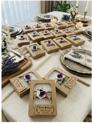 Jüt İp ve Çiçek Süslemeli Kokulu Sabun Hediyelik