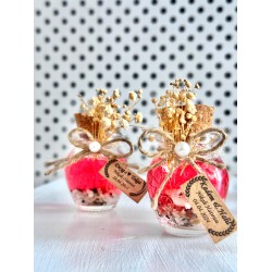 Alyans Baskılı Cam Şişe & Kırmızı Jel Mum Hediyelik Alyans Baskılı Cam Şişe & Kırmızı Jel Mum Hediyelik