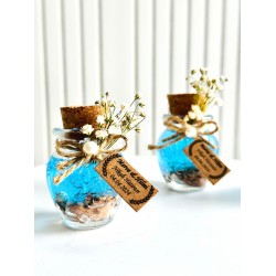 Alyans Baskılı Cam Şişe & Mavi Jel Mum Hediyelik Alyans Baskılı Cam Şişe & Mavi Jel Mum Hediyelik