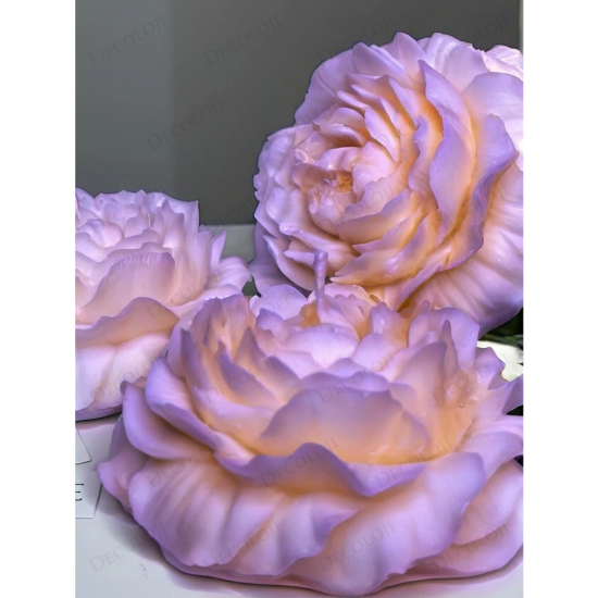 Nikah Şekeri - Jüt İp Süslemeli Mor Şakayık Mum Hediyelik