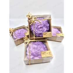 Jüt İp Süslemeli Mor Şakayık Mum Hediyelik