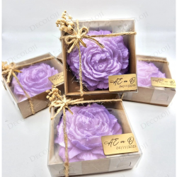 Jüt İp Süslemeli Mor Şakayık Mum Hediyelik