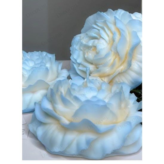 Nikah Şekeri - Jüt İp Süslemeli Mavi Şakayık Mum Hediyelik