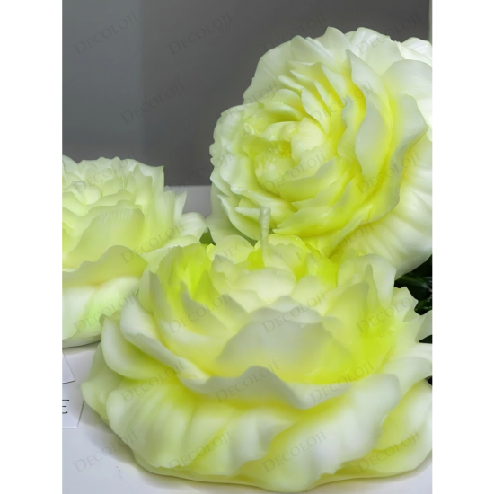 Nikah Şekeri - Jüt İp Süslemeli Yeşil Şakayık Mum Hediyelik