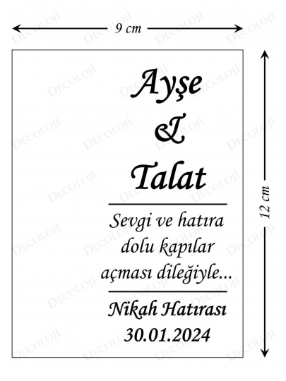 Nikah Şekeri - Yıldız Anahtarlık & Beyaz Hatıra Kartı Hediyelik