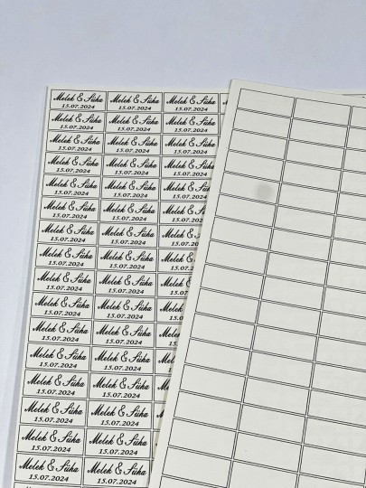 Malzeme - Kişiye Özel Beyaz Kağıt İsim Etiketi