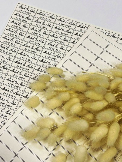 Malzeme - Kişiye Özel Beyaz Kağıt İsim Etiketi