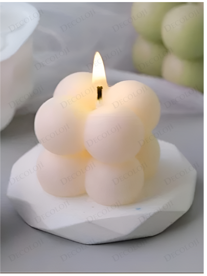 Nikah Şekeri - Beyaz Bubble Mum