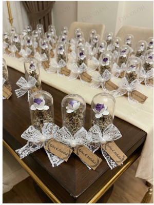 Jüt İp Süslemeli Fanus & Lavanta Kurusu Hediyelik