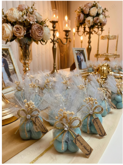 Nikah Şekeri - Jüt İp ve Tül Süslemeli Yeşil Bubble Mum Hediyelik Nikah Şekeri - Jüt İp ve Tül Süslemeli Yeşil Bubble Mum Hediyelik