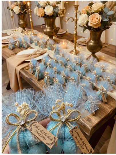 Nikah Şekeri - Jüt İp ve Tül Süslemeli Yeşil Bubble Mum Hediyelik Nikah Şekeri - Jüt İp ve Tül Süslemeli Yeşil Bubble Mum Hediyelik