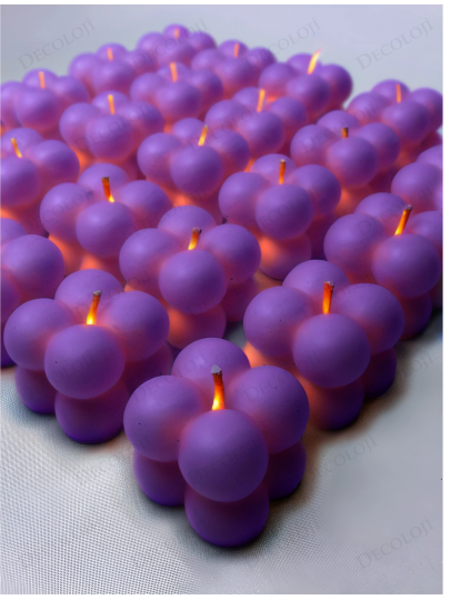 Nikah Şekeri - Mor Bubble Mum