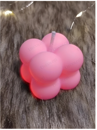 Nikah Şekeri - Pembe Bubble Mum