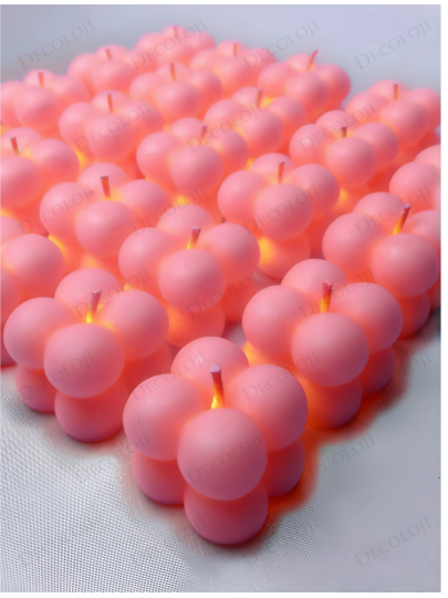 Nikah Şekeri - Pembe Bubble Mum