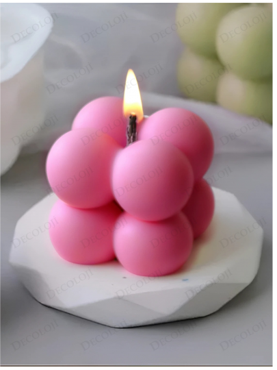 Nikah Şekeri - Pembe Bubble Mum