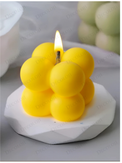 Nikah Şekeri - Sarı Bubble Mum