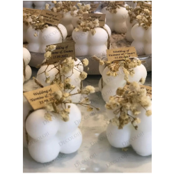 Kuru Çiçek Süslemeli Bubble Mum Hediyelik Kuru Çiçek Süslemeli Bubble Mum Hediyelik