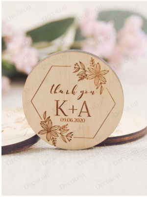 Yuvarlak MDF Magnet Hediyelik