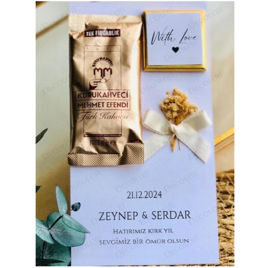 Nikah Şekeri - Kahve, Kart & Çikolata Set Hediyelik Nikah Şekeri - Kahve, Kart & Çikolata Set Hediyelik