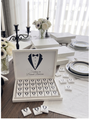 Damat Bohçası Çikolatası: Beyaz Etiket