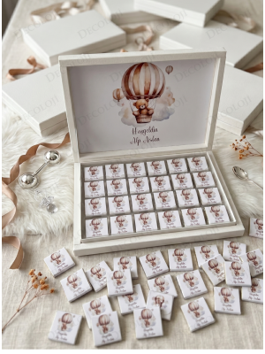 Ayıcık Temalı Hoşgeldin Bebek Çikolata Kutusu (Erkek)