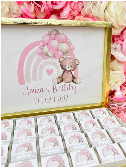 Bebek & Doğum - Ayıcık Temalı Hoş Geldin Bebek Çikolata Kutusu (Kız) Bebek & Doğum - Ayıcık Temalı Hoş Geldin Bebek Çikolata Kutusu (Kız)