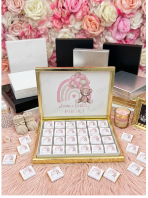 Ayıcık Temalı Hoş Geldin Bebek Çikolata Kutusu (Kız)
