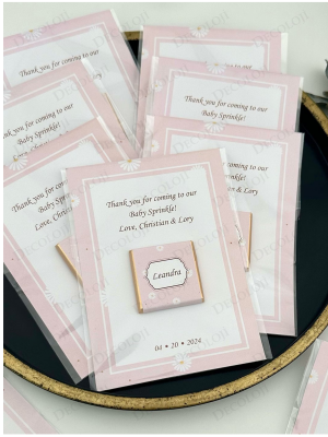 Papatya Temalı Kart & Çikolata Hoşgeldin Bebek Hediyelik