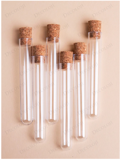 Malzeme - Mantar Tıpalı Cam Tüp