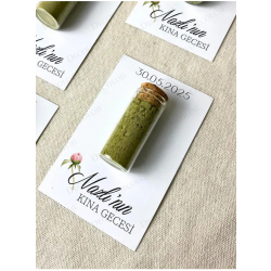 Hatıra Kartı & Cam Tüp Kına Hediyelik Hatıra Kartı & Cam Tüp Kına Hediyelik