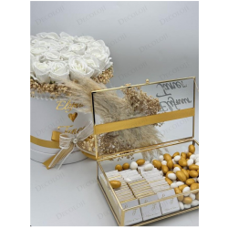 Beyaz Renkli Kız İsteme Çiçeği & Çikolata Kutusu Seti Beyaz Renkli Kız İsteme Çiçeği & Çikolata Kutusu Seti