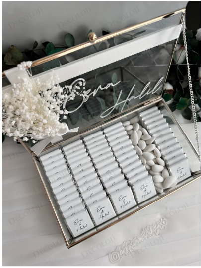 Kız İsteme - Beyaz Renkli Kız İsteme Çikolata Kutusu