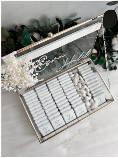 Kız İsteme - Beyaz Renkli Kız İsteme Çikolata Kutusu