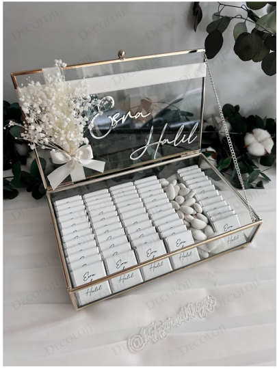 Kız İsteme - Beyaz Renkli Kız İsteme Çikolata Kutusu