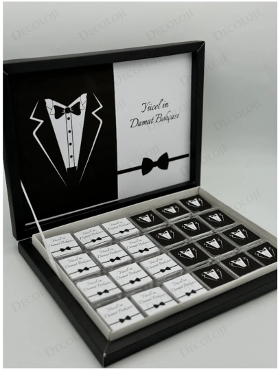 Söz, Nişan & Nikah - Damat Bohçası Çikolatası: Karma Etiket