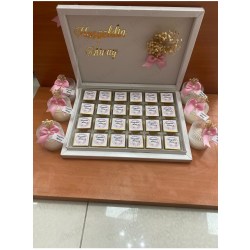 Pembe Kurdele Süslemeli Hoş Geldin Bebek Çikolata Kutusu Pembe Kurdele Süslemeli Hoş Geldin Bebek Çikolata Kutusu