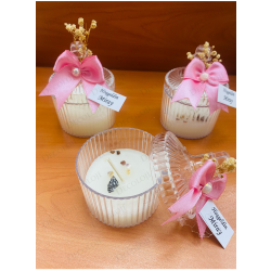 Pembe Kurdele Süslemeli Mika Kutu Mum Hoş Geldin Bebek Hediyelik Pembe Kurdele Süslemeli Mika Kutu Mum Hoş Geldin Bebek Hediyelik