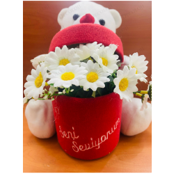 Ayıcık ve Papatya Konseptli Kırmızı Seni Seviyorum Kutusu Ayıcık ve Papatya Konseptli Kırmızı Seni Seviyorum Kutusu