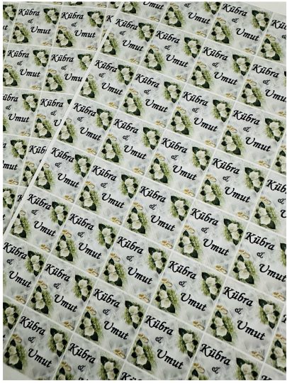 Malzeme - Yapışkanlı Kağıt Söz, Nişan & Nikah İsim Etiketi: Buket Konsept