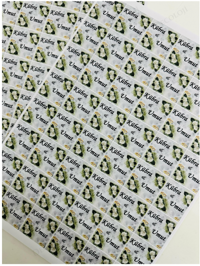 Malzeme - Yapışkanlı Kağıt Söz, Nişan & Nikah İsim Etiketi: Buket Konsept