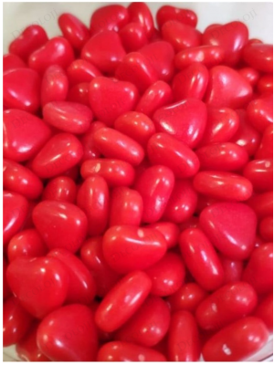 Kalp Şekilli Kırmızı Renkli Sıkı Şekerleme