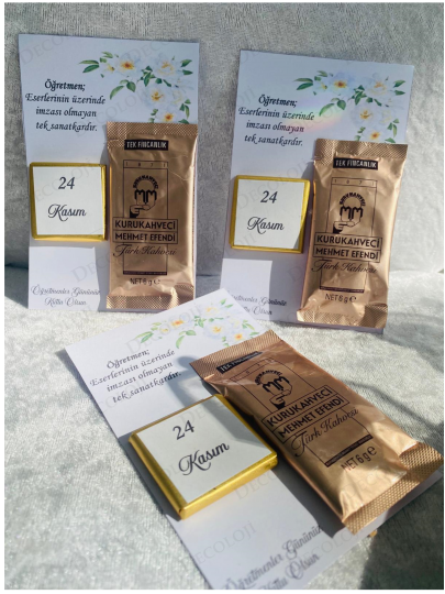 Özel Günler - 24 Kasım Öğretmenler Günü Kahve & Çikolata Kart Set