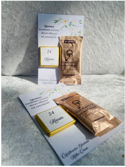 Özel Günler - 24 Kasım Öğretmenler Günü Kahve & Çikolata Kart Set