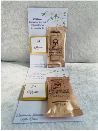 Özel Günler - 24 Kasım Öğretmenler Günü Kahve & Çikolata Kart Set