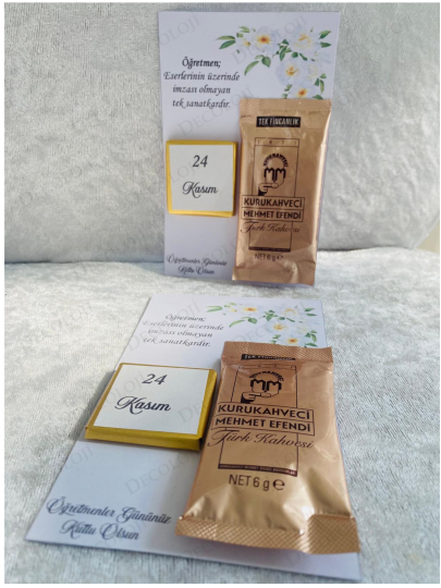 Özel Günler - 24 Kasım Öğretmenler Günü Kahve & Çikolata Kart Set