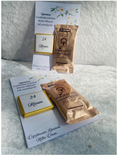 Özel Günler - 24 Kasım Öğretmenler Günü Kahve & Çikolata Kart Set